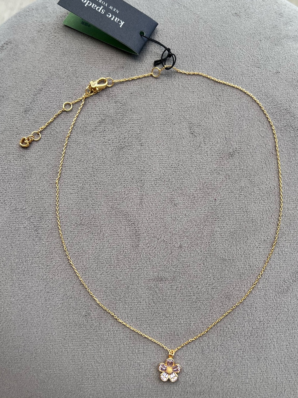 Kate Spade Fleurette Pendant Necklace In Purple - Picture 5 of 6